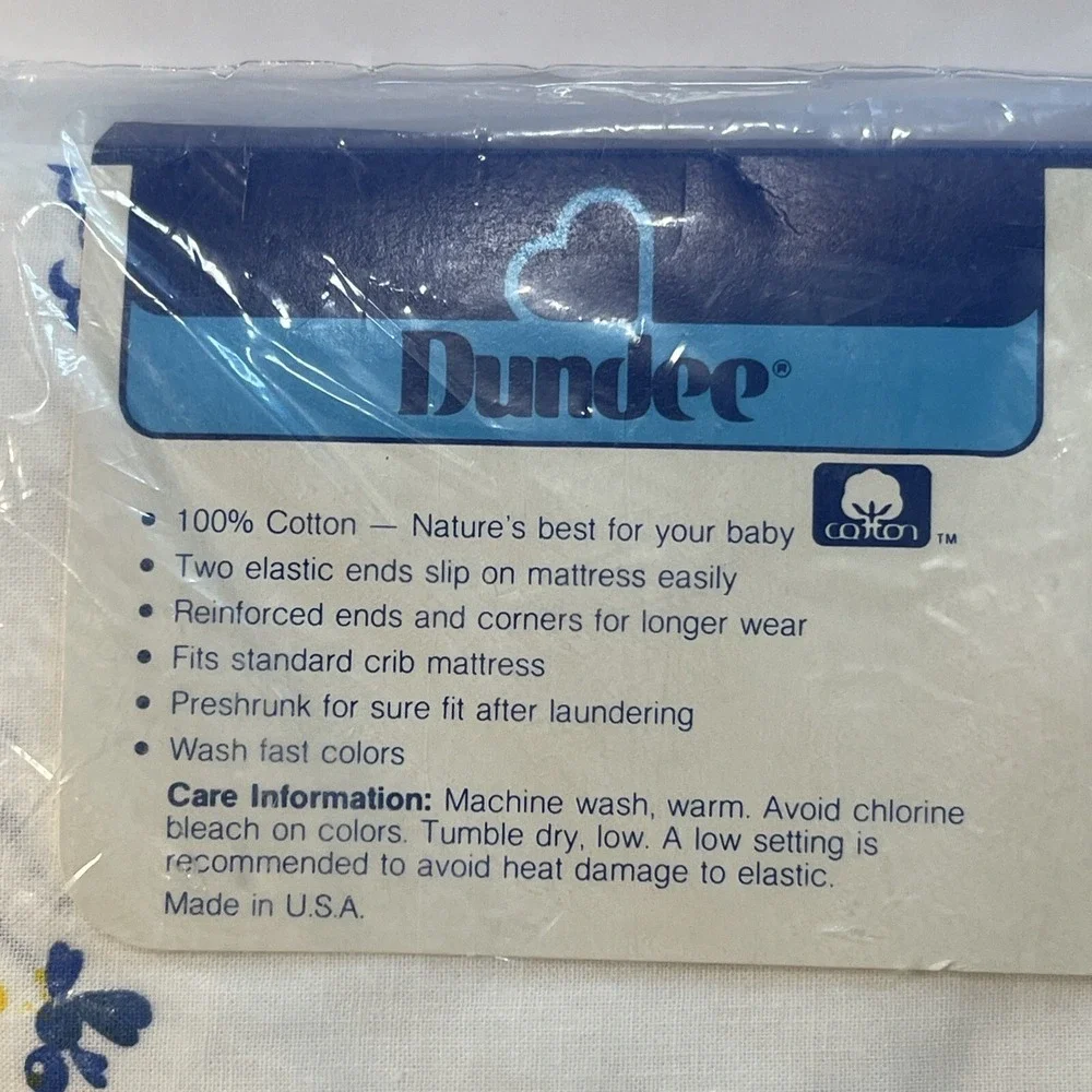 VTG Dundee Crib Sheet 28 X 52 IN Ducks Primary Colors NOS Stretch Ends‎